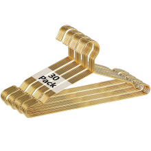 Cintres en métal doré pour vêtements, lot de 30 cintres en fil d'acier inoxydable, robustes et peu encombrants, parfaits pour manteaux, costumes