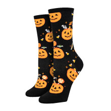 Alle 5 dollarin moniväriset Halloween-sukat, pehmeämmät ja pörröisemmät sukat, mukavat ja lämpimät syksyiset Halloween-lahjat naisille, yksi