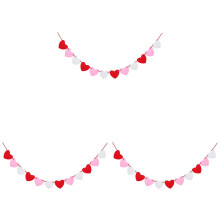 Guirlanda de Corações (3 unidades, 36 peças) – Decoração para Dia dos Namorados, Casamento, Aniversário e Festas de Aniversário – Ideal
