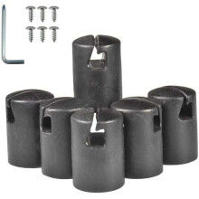 Trampoline Tube Caps - Thick Durable Trampoline Pole End Caps, Replacement Cover for Flat Steel Sheet Top Ring System, Black,