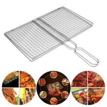 Panier à griller en acier inoxydable avec poignée pliable (1 pièce)