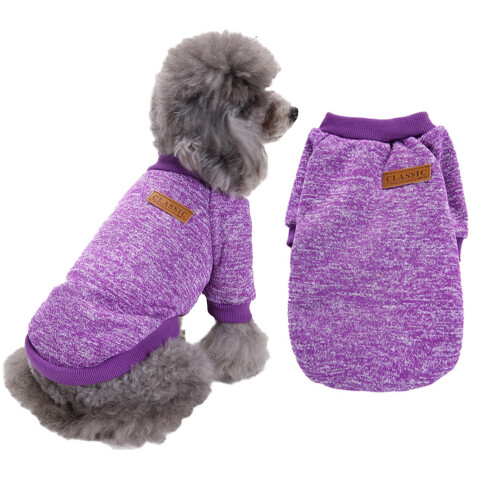Hunde-Fleecepullover/Mantel – Lila, XXL