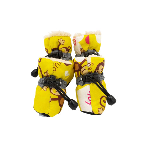 Set di 4 scarpe invernali per cani – foderate in pile, antiscivolo e