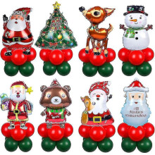 Weihnachtsmann-Schneemann-Folienballons, Ständer, Weihnachtsfeierdekorationen, Luftbälle, Navidad, Weihnachtsfeier