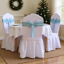 Adorno navideño para silla con lazo – Tejido suave, ajuste elástico