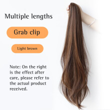 Extensiones de cabello largo Ocelot, peluca sintética con clip para coleta alta, accesorios para cabello rizado natural en la coleta de la mujer.