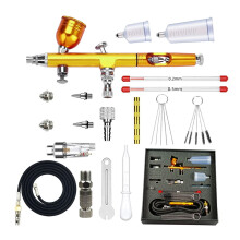 Kit aérographe double action, buses 0,2 mm, 0,3 mm et 0,5 mm