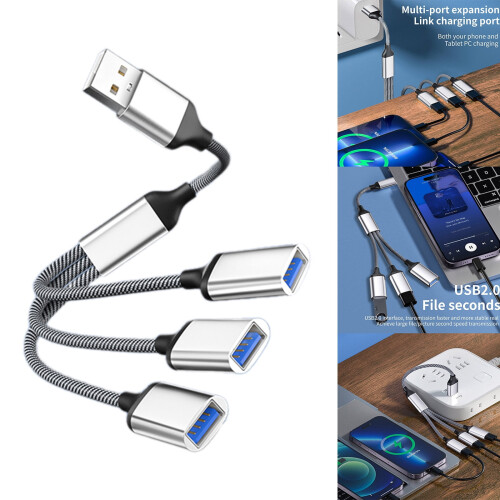 Προσαρμογέας USB OTG με τροφοδοτικό Προσαρμογέας USB OTG 3 σε 1 USB σε USB 2.0 Καλώδιο 1