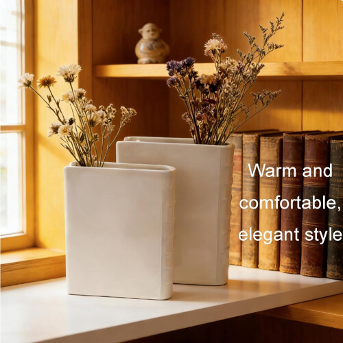 Weiße Keramik-Buchvase – 3 Größen 2