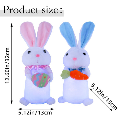 Miniatura de coelho de Páscoa brilhante, 32 cm (12,6 polegadas) 2