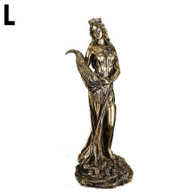 Bronzen afgewerkt beeld van de godin van de rijkdom, gemaakt van hars.