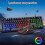 RGBs Illuminated Mechanical Keyboards Set USB Plugs Play 104Key Layout For PC Tablets Typing 7