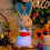 Easter rabbit plush figurine glowing battery-operated 1 6
