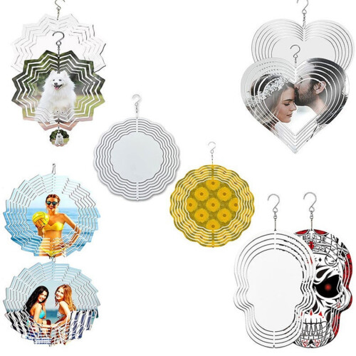 Sublimation Wind Spinner Blank Metal 1pc 8x8 in Silver