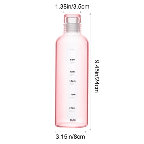 Misurino in plastica trasparente da 750 ml con coperchio, colore rosa 2