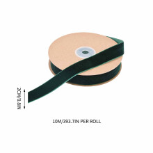 Ruban de velours vert armée, cordon de 0,78 x 393,7 pouces