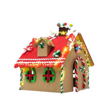 Kit de maison en pain d'épice en bois à faire soi-même avec peinture, pinceaux et autocollants – Décorations de sapin de Noël 3D, compatibles