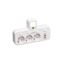 Älykäs tornimainen jatkojohto USB-porteilla ja yksittäisillä porteilla