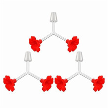 Bloemvormige kolibrievoederbuizen met stoppers (3 stuks)