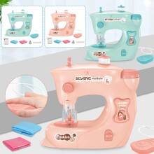 Mașină de cusut pentru copii cu lumină – Kit portabil DIY pentru fete de 3+ ani, compatibil cu activități educaționale, include material