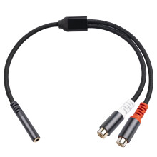 Kabel phono na 3,5 mm, adaptér pro sluchátka 3,5 mm 1/8 na phono2-samice, Y rozbočovač, stereo hudební kabel pro tablety