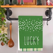 Torchons et guirlande de trèfles à quatre feuilles pour la Saint-Patrick - 45 x 66 cm