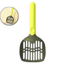 Cat Litter Shovel with Fine 7-8mm Holes for Clumping Litter, Durable Plastic Scoop with Hanging Hole, Green, 26x11cm