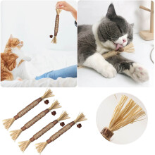 4Pcs Cat Teething Stick Wood Polygonum Stick New Cat Toy Tooth Cleaning Removal And Breath Refreshing Pet Products