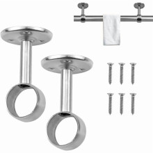 Soporte de barra de cortina de acero inoxidable, 76 mm de alto x 23 mm de diámetro.