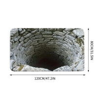 1 kpl optinen illuusiomatto (80x120cm), liukumaton lattiamatto sisätiloihin – makuuhuoneeseen, olohuoneeseen, kuistille, terassille ja