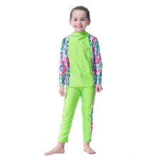 3-Piece Girls Swimsuit Set (Top, Shorts, Hat) for Toddlers, Green, Size 2T – Compatible with Summer Beach Outfits