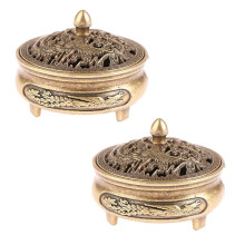 Set di bruciatori di incenso tradizionali in ceramica e ottone (2 pezzi)