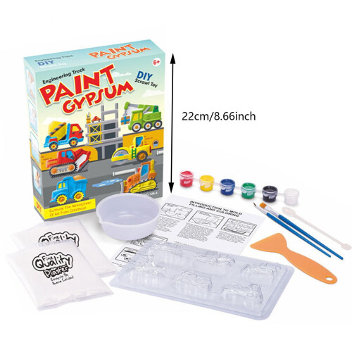 Σετ ζωγραφικής γύψου DIY για παιδιά 7+ – Σετ ζώων/αυτοκινήτων/αστεριών με εργαλεία, 1