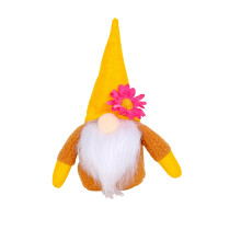 Floral Gnome Figurine 7.5 Inch Plush Decor 1 Pack