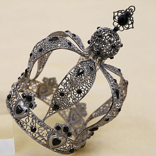 Crown Decorations Baroque Crown Black 1Pcs 1
