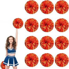 12 pon pon metallici da cheerleader da 25 cm