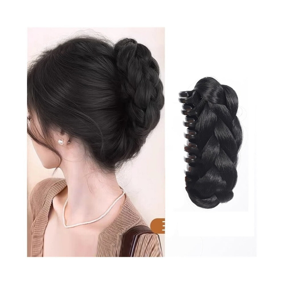 Unisex Braided Bun Hair Piece With Claw Clip Â Synthetic