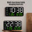 Modern LED Digital Alarm Clock - Date Temperature Display with Brightness Control Dual Power Options 6