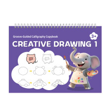 Magic Groove Practice Copybook – Reusable Handwriting Book with Numbers, Letters & Animals Tracing, Spiral Bound, 7.28"x10.24", Compatible with