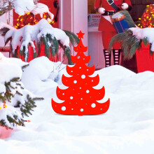 Décorations de Noël extérieures BOBOMOTI - Piquets rouges pour sapin de Noël, pour décorer votre jardin, allée et pelouse pendant les fêtes