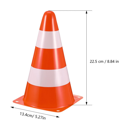 6-Pack Stackable Plastic Parking Cones with Reflective Strips for Traffic Safety and Control 1