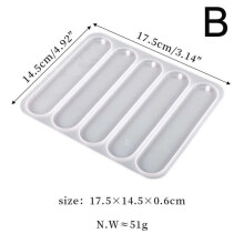 Silikone bogmærkeform til epoxyharpiks – 4 eller 5 hulrum