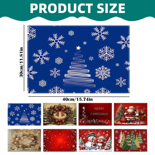 Christmas Linen Placemats 12 x 18 in 2