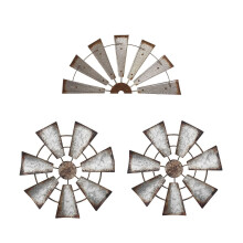 Molino de viento de hierro decorativo para pared, arte de metal estilo granja, 1 pieza