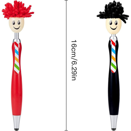 Συσκευασία 5 τεμαχίων Fluffy Doll Stylus Pens, 2 σε 1 χωρητικής αφής και στυλό διαρκείας, 1