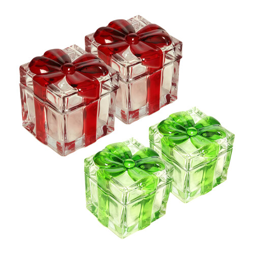 Clear Glass Containers Candy Jars with Bowknot-2 small green 1