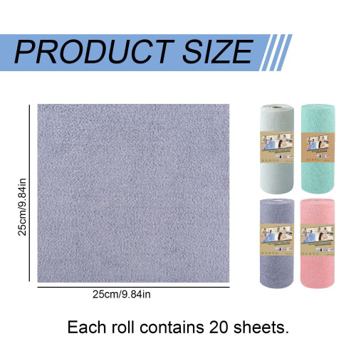 Microfiber Cleaning Cloth Roll Dark Gray 9.8 inch 2