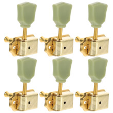 Golden Metal Guitar Tuner Pegs with Vintage Knobs for Acoustic and Electric Guitar Tuning 6pcs