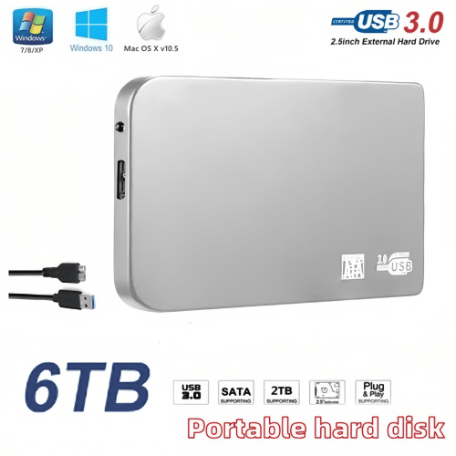 4TB portable USB 3.0 external hard drive silver 2