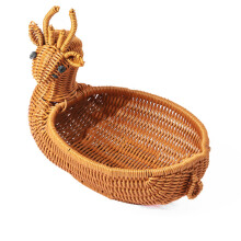 Portable Handwoven Look Fruit Basket Animal Shape Living-11